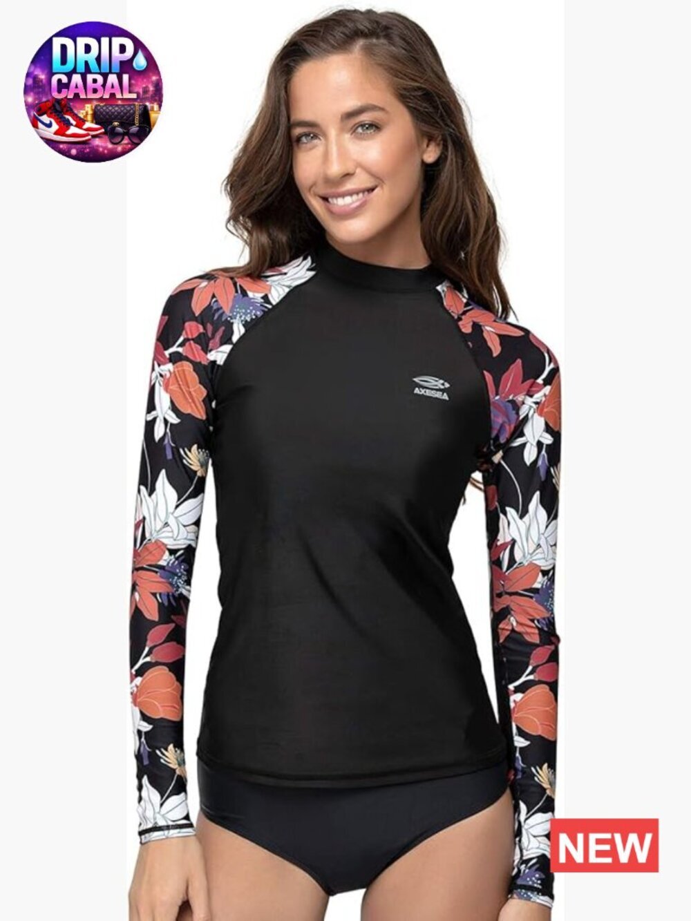 Women's UPF 50+ Long Sleeve Rash Guard Swim Active Top